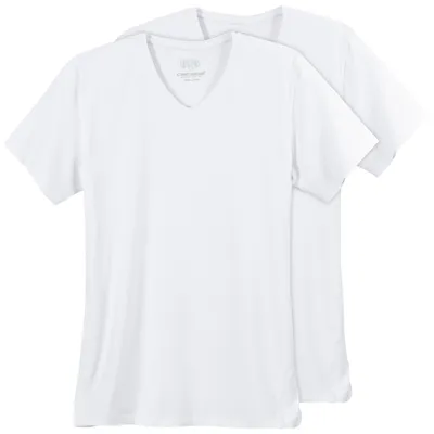 Produktbild von Ceceba XXL V-Neck T-Shirt Konvex 2er-Pack weiß