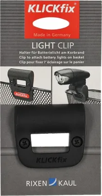 Image de Klickfix Light Clip Kunststoffclip zur Montage von Batterieleuchten am Korbrand, schwarz, AS