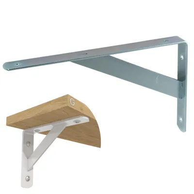 Produktbild von Regalträger 200 mm Weiß Verzinkt Wandkonsole Metall Schwerlastkonsole 1 Stück