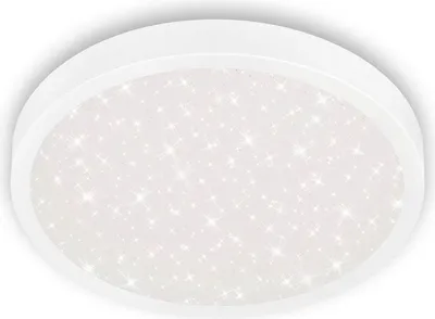 A white round LED ceiling light with a starry sky effect.