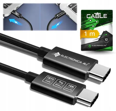 Immagine prodotto di Cavo ad alta velocità per trasmissione Thunderbolt 5 con chip INTEL da 240 W, 1 m