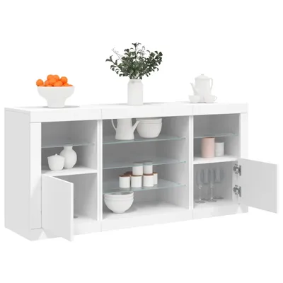Obrázek produktu pro vidaXL Příborník s LED světly bílý 142,5x37x67 cm