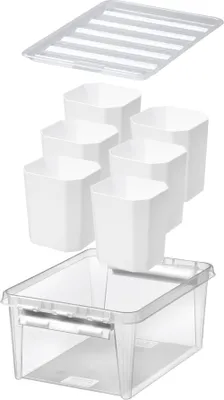 Produktbild von SmartStore Aufbewahrungsbox CLASSIC 15 + 6 mit Einsätzen transparent weiß