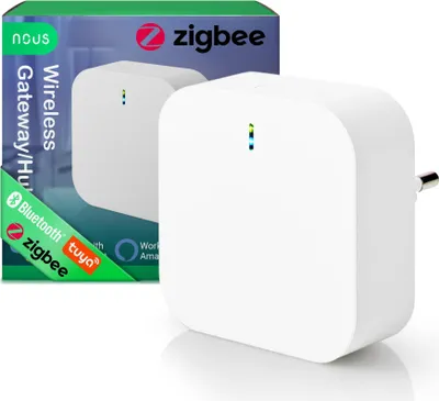 Immagine prodotto di NOUS E1 Gateway ZigBee, Hub ZigBee/ Hub Bluetooth, Bridge ZigBee, ZigBee Smart Home, Gateway ZigBee Alexa, Gateway ZigBee Smart Home, ZigBee 3.0, Bluetooth, App Smart Life/Tuya