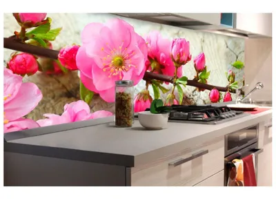 Produktbild von Küchenrückwand Folie selbstklebend SAKURA 180 x 60 cm - Klebefolie - Dekofolie - Spritzschutz für Küche -