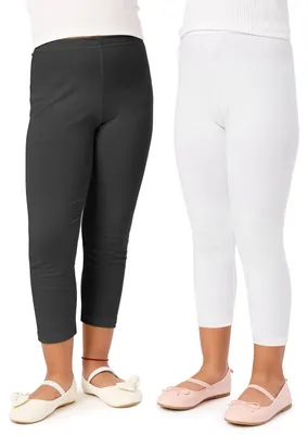 Image de Leggings 3/4 Merry Style pour filles en viscose, lot de 2 MS10-131 (noir/blanc (lot de 2), 140 cm)
