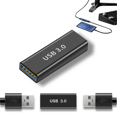 Produktbild von USB A Buchse auf USB A Buchse Adapter USB 3.0 Kupplung Verbinder Konverter Ladeadapter Datentransfer für Handy PC Laptop MacBook Mac Smartphone
