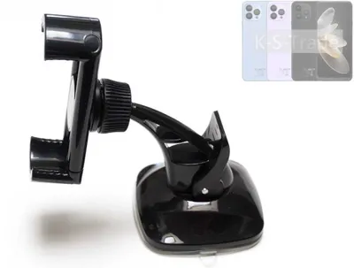 Produktbild von K-S-Trade kompakte Handy-Halterung Windschutzscheibe kompatibel mit Cubot P80 Armaturenbrett schwarz Autohalterung KFZ Halter Scheiben-Halterung