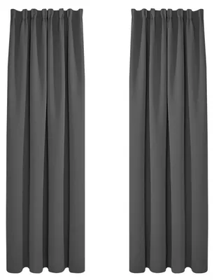 Productafbeelding van Deconovo gordijn met plooiband, verduisterend, thermisch gordijn, decoratief, donkergrijs – afmetingen 290 x 140 cm (2 stuks)