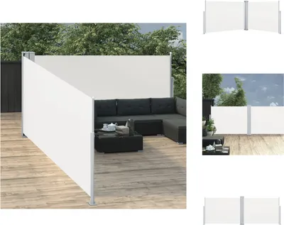 Produktbild von vidaXL Ausziehbare Seitenmarkise Creme 100 x 1000 cm -  Sonnenschirme & Sonnenschutze