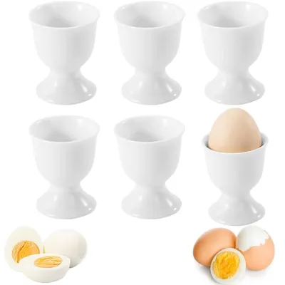 Zdjęcie produktu dla Zestaw 6 ceramicznych pojemników na jajka, idealnych do przechowywania ugotowanych jajek