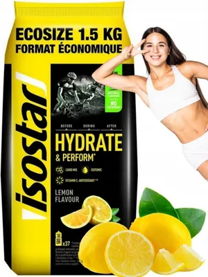 Produktbild von Isostar Hydrate & Perform isotonisches Elektrolytgetränk 1,5kg Beutel Lemon