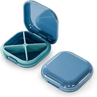 Produktbild von Famanu Mini-Pillendose mit 4 Fächern - kompakt, tragbar, wasserfest
