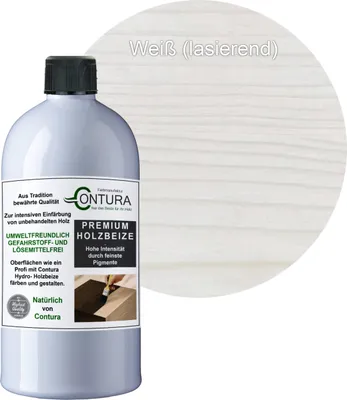 Produktbild von Contura 500ml. Holzbeize Wasserbeize Möbel Farbe - Weiß lasierend