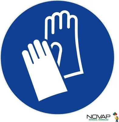 Image de Panneau polystyrène choc Gants de protection obligatoires - Ø 300 mm - NOVAP - 4061658