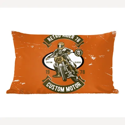 Obrázek produktu pro MuchoWow® Dekorační polštář Polštář na pohovku Dekorační polštář do obývacího pokoje 50x30 Motocykl - Retro - Citace