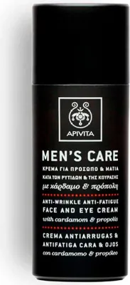 Image de Apivita Crème de soin pour homme anti-rides et anti-fatigue pour le visage et le contour des yeux à la cardamome et à la propolis, 50 ml