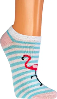 Produktbild von 3 Paar bunte Flamingo Sneaker für Damen und Teenager aus Baumwolle Sommer Socken Gr. 35/38