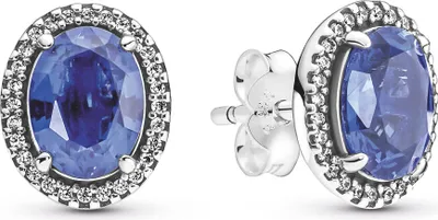 Produktbild von PANDORA Damen Ohrstecker aus 925er Silber, blauer Kristall