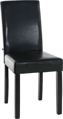 Produktbild von TPFLiving Esszimmerstuhl Ines Kunstleder Gestell Holz schwarz braun