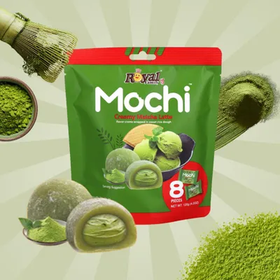 Produktbild von 1er Royal Mochi – Premium Mochi Japanische Reiskuchen (verschiedene Sorten zur Auswahl): Matcha Flavor: Matcha  + Heartforcards Versandschutz