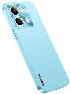 Image de Coque de téléphone portable pour Xiaomi Redmi Note 13, design métallique mat, couleur bleu clair