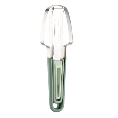 Produktbild von Wassermelonen Schneider,Melonenschneider 3-in-1 Obstschneider aus Edelstahl,tragbare Melonenschneider Multifunktion,Für Zuhause,Camping,Küche (grün)