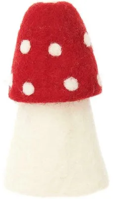 Produktbild von Filz-Eierwärmer Pilz, Rot, handgemacht,8 x 11,5 cm