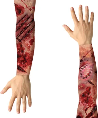 Immagine prodotto di Halloween Scary Tattoo Sleeve Bloody Scratch Marks Halloween Costume Accessory Horror Scenario, Colore: Multicolore