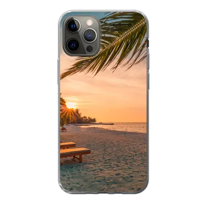 Produktbild von MuchoWow® Handyhülle Schutzhülle Hülle für iPhone 13 Pro Strand - Strandkorb - Sonnenuntergang Silikon Softcase Handy Hülle - Handy-Tasche