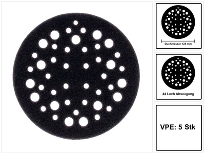 Image de Mirka support de protection 125 mm 44 trou 5 pcs. Velcro ( 8295510111 )