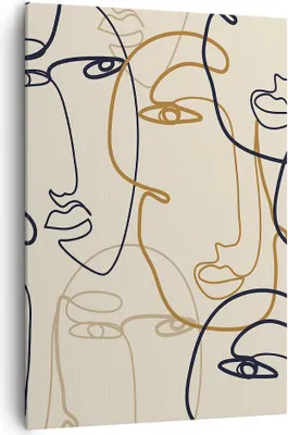 Produktbild von Bild auf Leinwand - Leinwandbild - Einteilig - Frau Gesicht Linie - 70x100cm - Wand Bild - Wanddeko - Wandbilder - Leinwanddruck - Wanddekoration - Leinwand bilder - Wandbild - PA70x100-5109