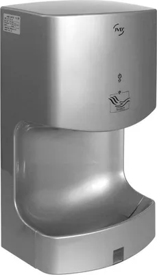 Händetrockner Airwave mit Wasserauffangbehälter und Druckluft aus Kunststoff in metallgrau