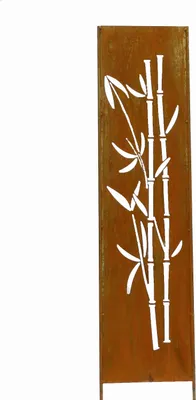Produktbild von Edelrost Sichtschutz Wand Schild Bambus, Gartendekoration 170x32cm