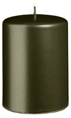 Produktbild von Stumpenkerzen Metallic Matt Olive 100 x Ø 70 mm, 6 Stück