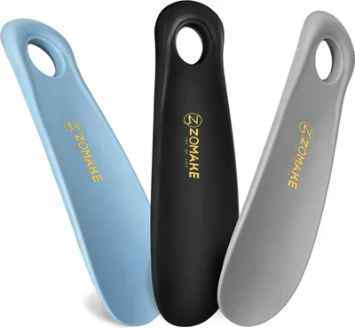 Image de Lot de 3 chausse-pieds courts - Petits - En plastique - 18,5 cm - Noir, bleu, gris