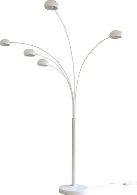Produktbild von SalesFever Stehleuchte Five Fingers 205 cm | bewegliche Metall-Arme | echter Marmorfuß | B 150 x T 36 x H 205 cm | weiß lackiert