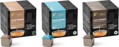 Produktbild von Tchibo Qbo Caffè Grande Premium Kaffeekapseln, 81 Stück, 3x27 Kapseln in Würfelform, verschiedene Kaffeesorten, aromaversiegelt, klimaneutral kompensiert, Kaffeegenuss Set zum Vorteilspreis