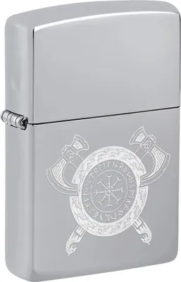 Obrázek produktu pro Benzínový zapalovač Zippo Viking Shield Design - Odolná klasika z USA s ochranou proti větru