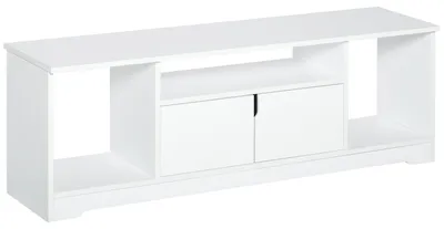 Immagine prodotto di Mobile Porta TV fino a 42" 120x30x41 cm con Armadietto e Ripiani in Legno Bianco