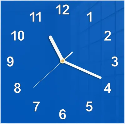 Produktbild von Wanduhr aus Glas mit Motiv Blauer Hintergrund I- 30 x 30 cm - inkl. Aufhängesystem