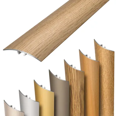Produktbild von Dalsys Übergangsprofil selbstklebend, zum Stecken und verbinden 93cm x 37mm aus Aluminium, Boden Übergangsleiste Höhenausgleich in Eiche hell