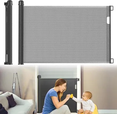 Produktbild von Treppenschutzgitter Ausziehbar für Kinder und Haustiere - 150 cm - Schwarz