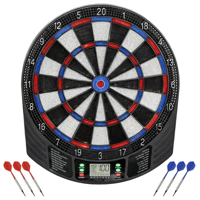 Produktbild von Elektronisches Dartboard für 1-8 Spieler – LCD, 18 Spiele, 6 Softdarts