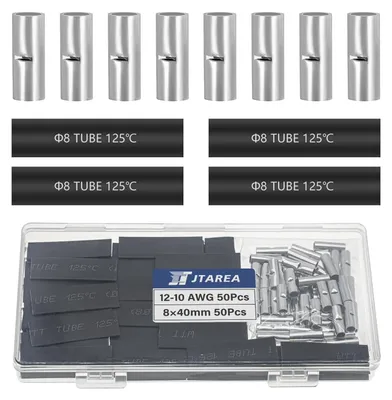 Stoßverbinder-Set 100-tlg. 12-10 AWG mit Schrumpfschlauch