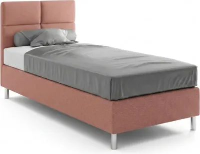 Produktbild von Hotelbett 90x200 cm - Rosa - Polsterbett für Hotels und Pensionen - Boxspringbett - Wasserabweisend - Als Doppelbett Stellbar - SIMI