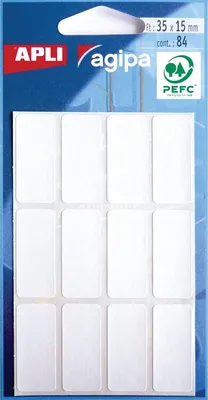 Image de agipa Étiquettes multi-usages, 15 x 35 mm, blanc