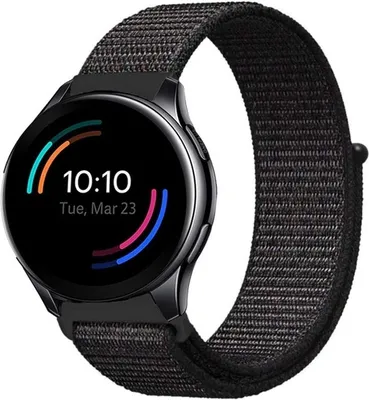 Produktbild von Strap-it OnePlus Watch Nylonarmband (Schwarz)