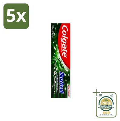 Produktbild von 5 x Colgate MaxFresh Whitening Bamboo Charcoal Tandpasta - 100 ml - Vorratspackung - 5 Stücke