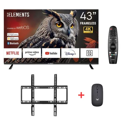 Produktbild von KB ELEMENTS 43 Zoll Smart Fernseher, Magic Remote, Wandhalterung, Bluetooth-Maus